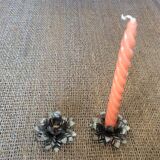 Metal flower candle holders