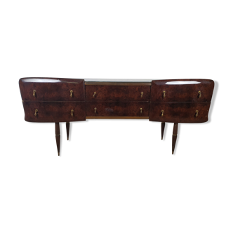 Mid century sideboard with marbled glass