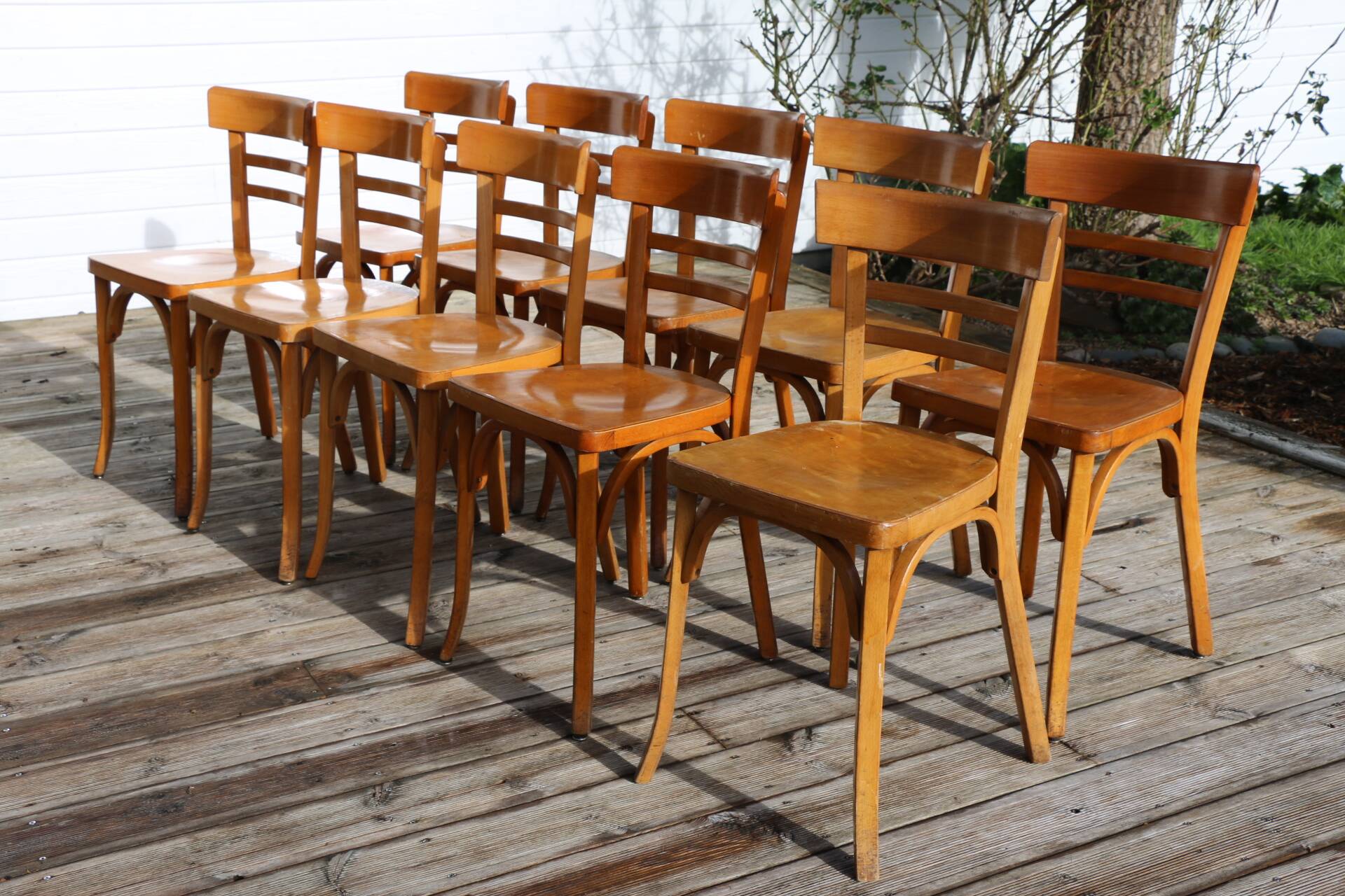 10 chaises BAUMANN N°29 hêtre clair