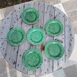 6 green slip plates