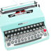 Typewriter, olivetti lettera 32 blue pastel