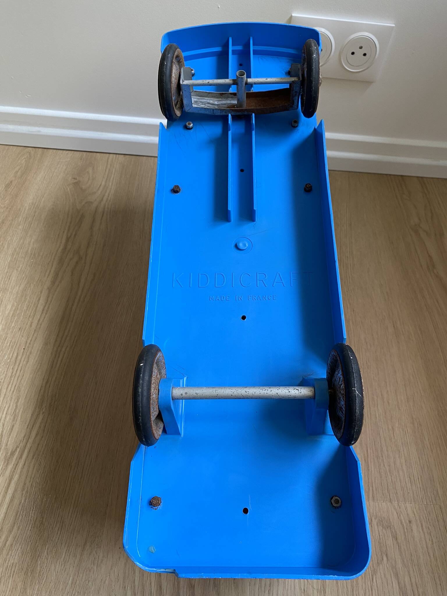 Kiddicraft vintage red blue and yellow children's carrier truck