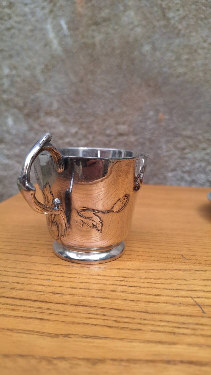 Christofle Gallia silver plated cup and saucer