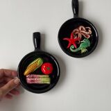 1960s ceramic trompe l'oeil plates