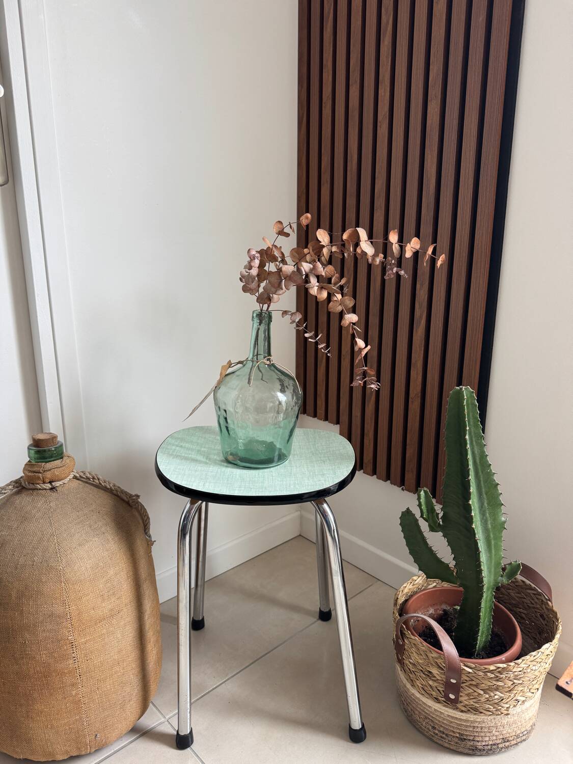 Vintage green Formica stool