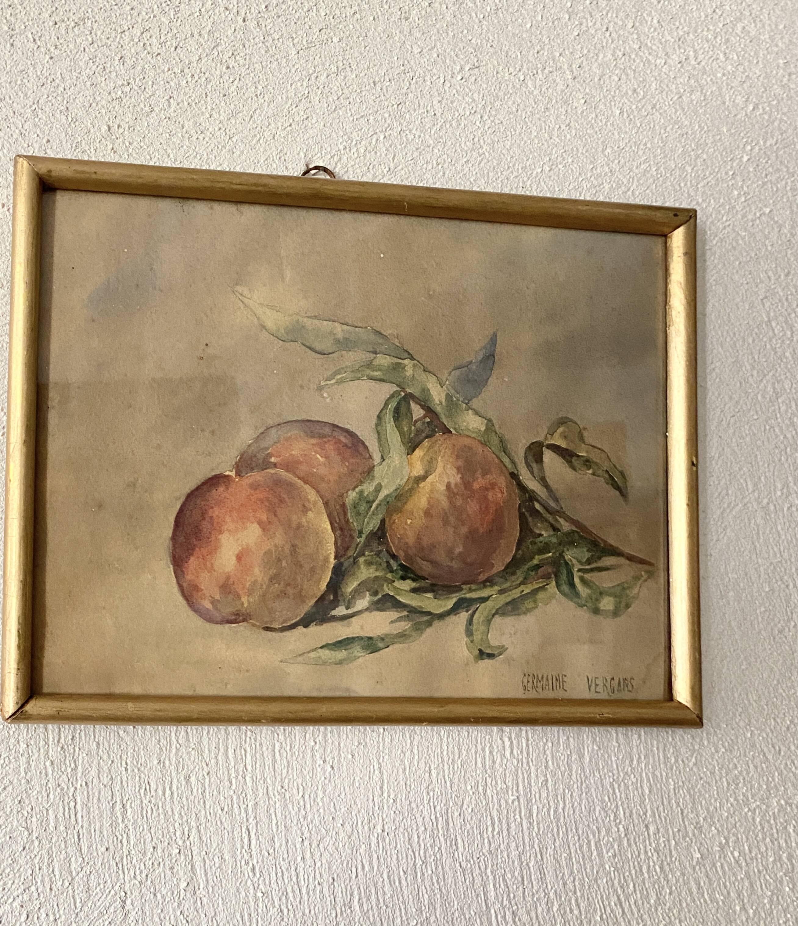 Pastel 1900, still life and glass frame