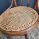 Antique Hoffman caned bistro chair, Art Deco and stool