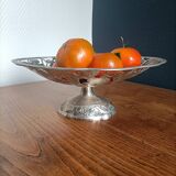 Coupe à fruits à pied en métal argenté