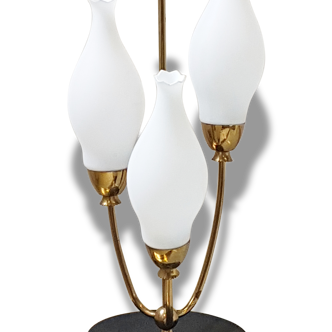 Table lamp triple 50's with verrines form "thrush" 1950