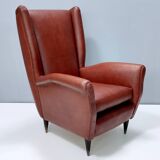 Skai Wingback Armchair Attr. to Mod. 512 attr. to Gio Ponti Produced by ISA