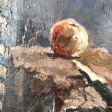 Oil on canvas still life 60s vintage