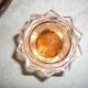 Art deco liqueur service in pink transparent glass with stopper