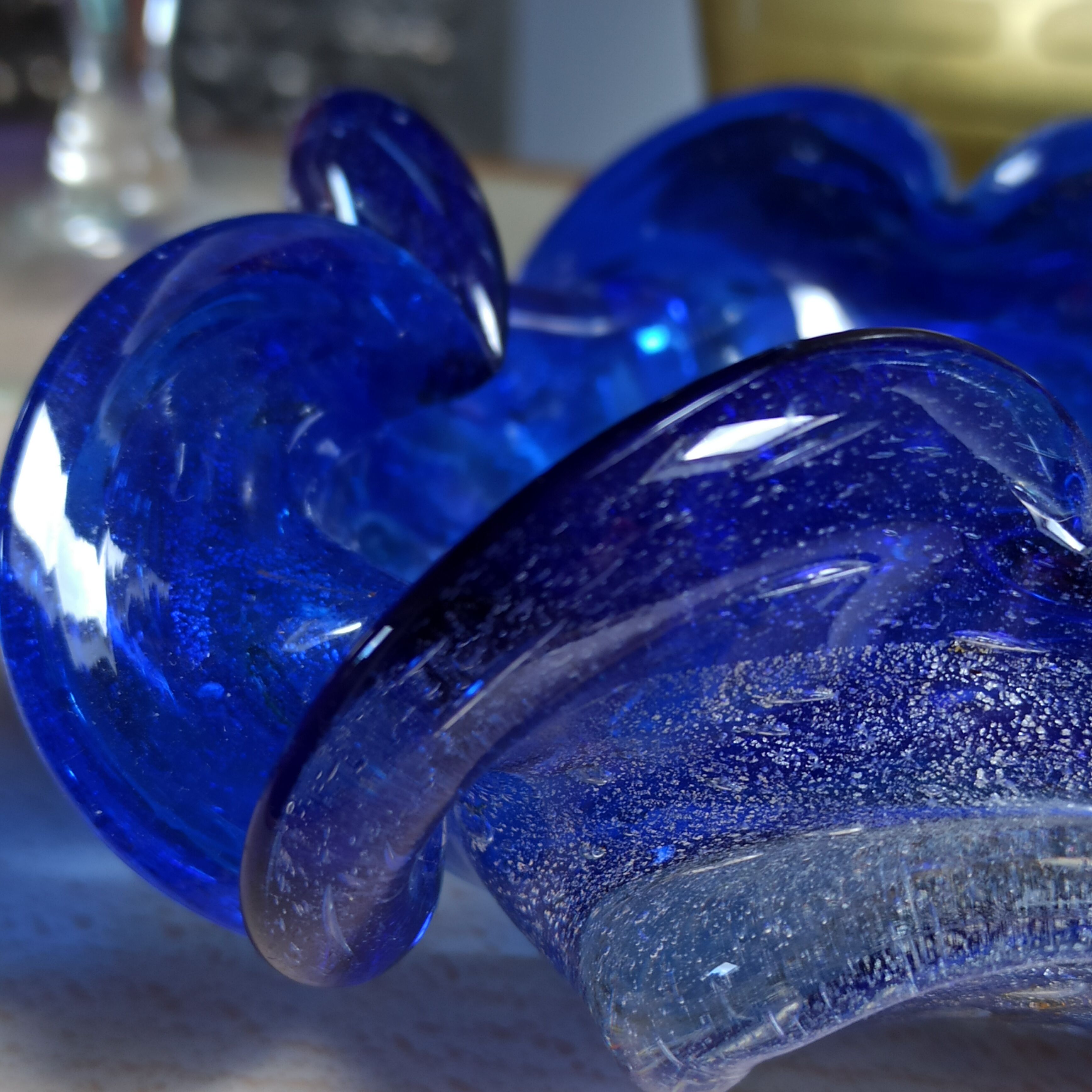 Vintage cobalt blue Murano ashtray