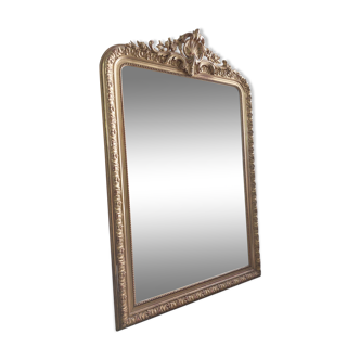 Miroir Louis XV en bois doré époque 19ème -1m63