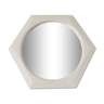 Miroir hexagonal vintage en plastique blanc 1980s