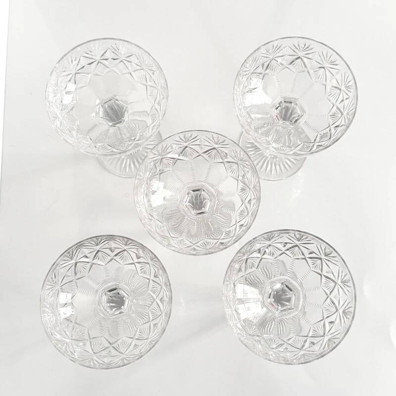Set of 5 crystal champagne glasses from Saint-Louis | Gavarni model