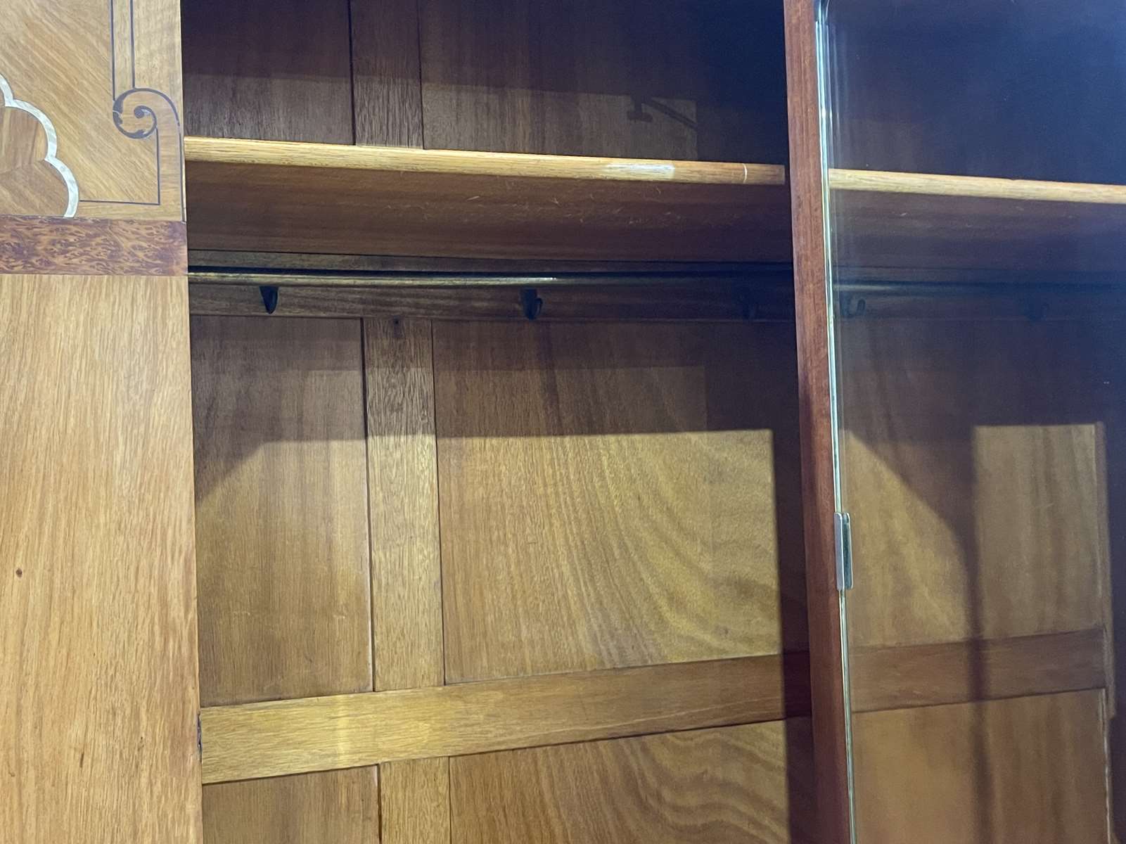 Art Deco walnut wardrobe and marquetry
