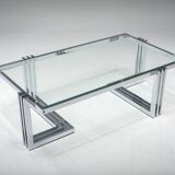 Vintage Coffee Table in Chrome and Glass, 1960s