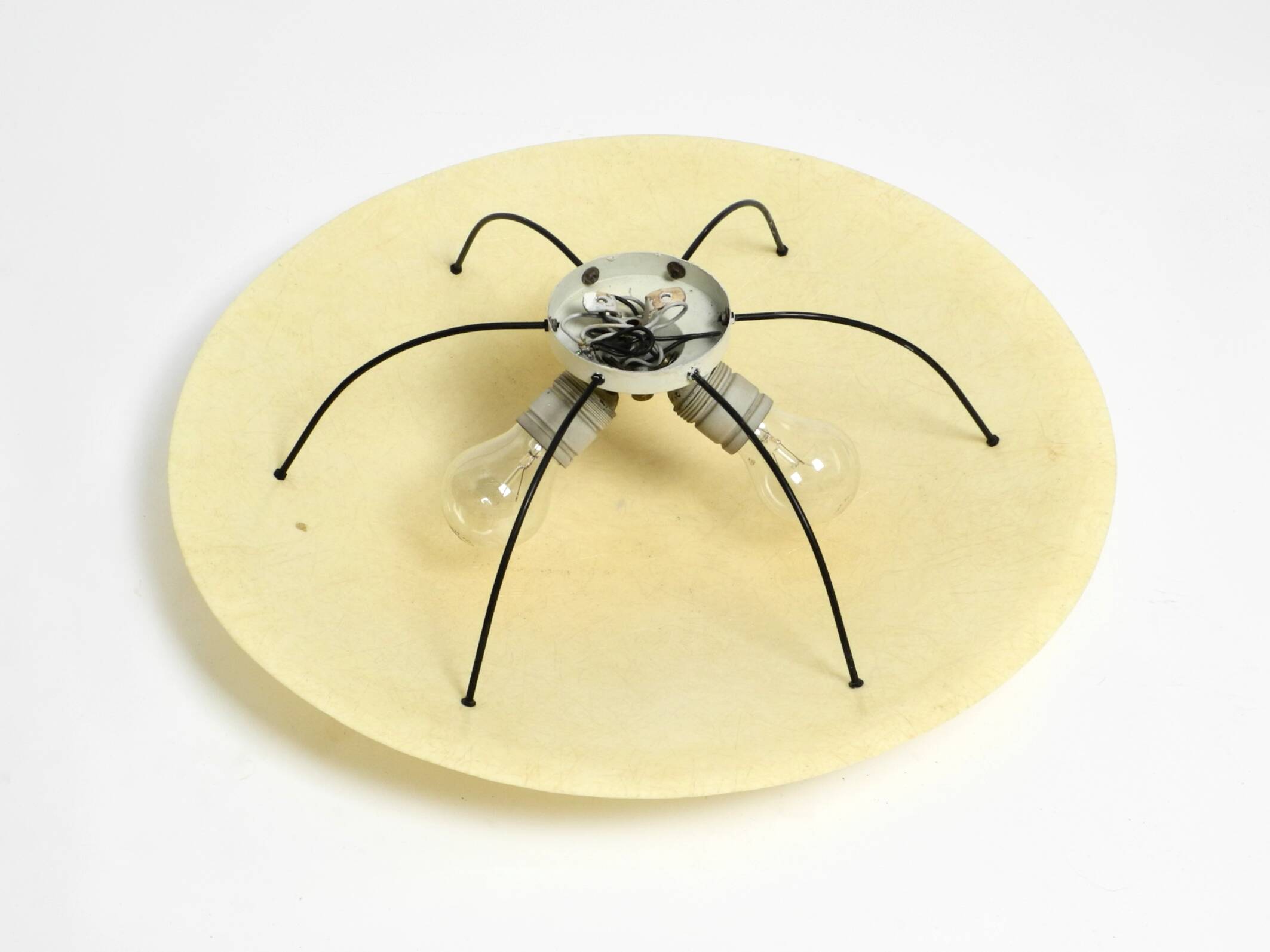 Extremely rare large round Mid Century Modern fiberglass ceiling lamp | Ø 5