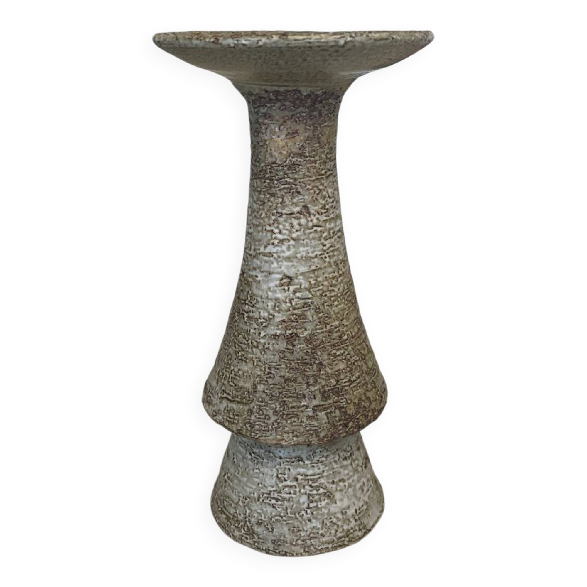 Vallauris candlestick signed 21.5 cm – 1970s brutalist ceramic