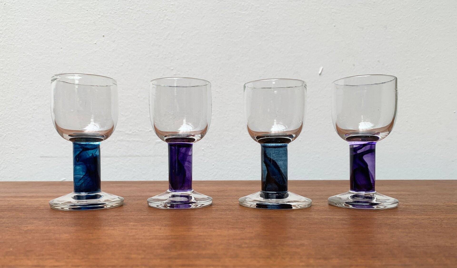 Verres de design allemand par Regina Kaufmann pour Glashagen Hütte, ensemble de 4