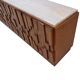 Italian Oak Wood Sideboard with Travertine Marble Top and Hand Carved Patte