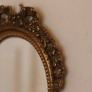Pair of Swedish brass sconces with mirror