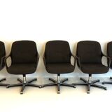 Set of 5 Chromcraft office armchairs