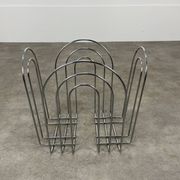 Porte revue postmoderne années 80 métal chromé vintage memphis
