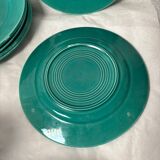 6 earthenware celadon dessert plates