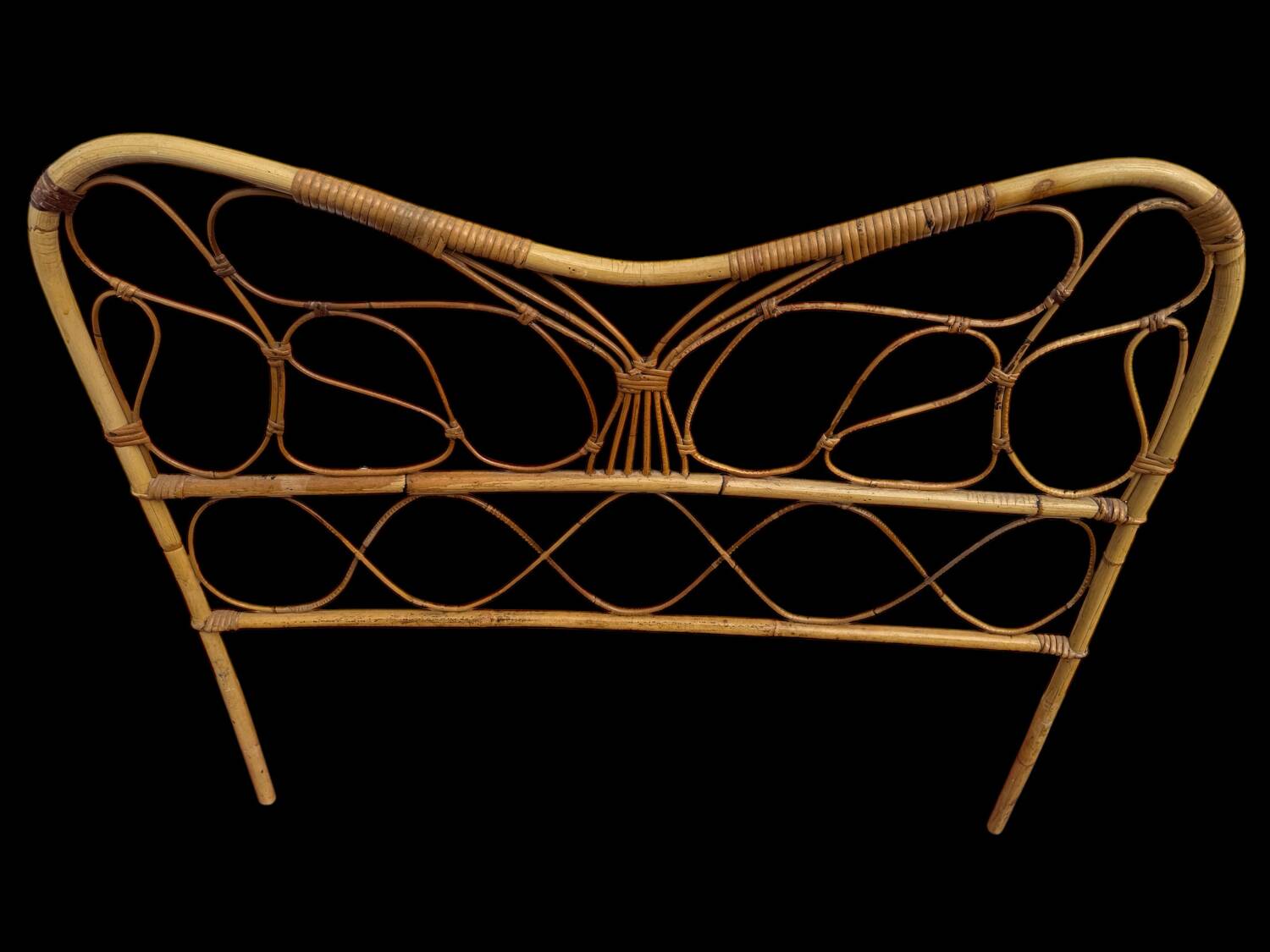 Pair of rattan headboards from the 50's Italy