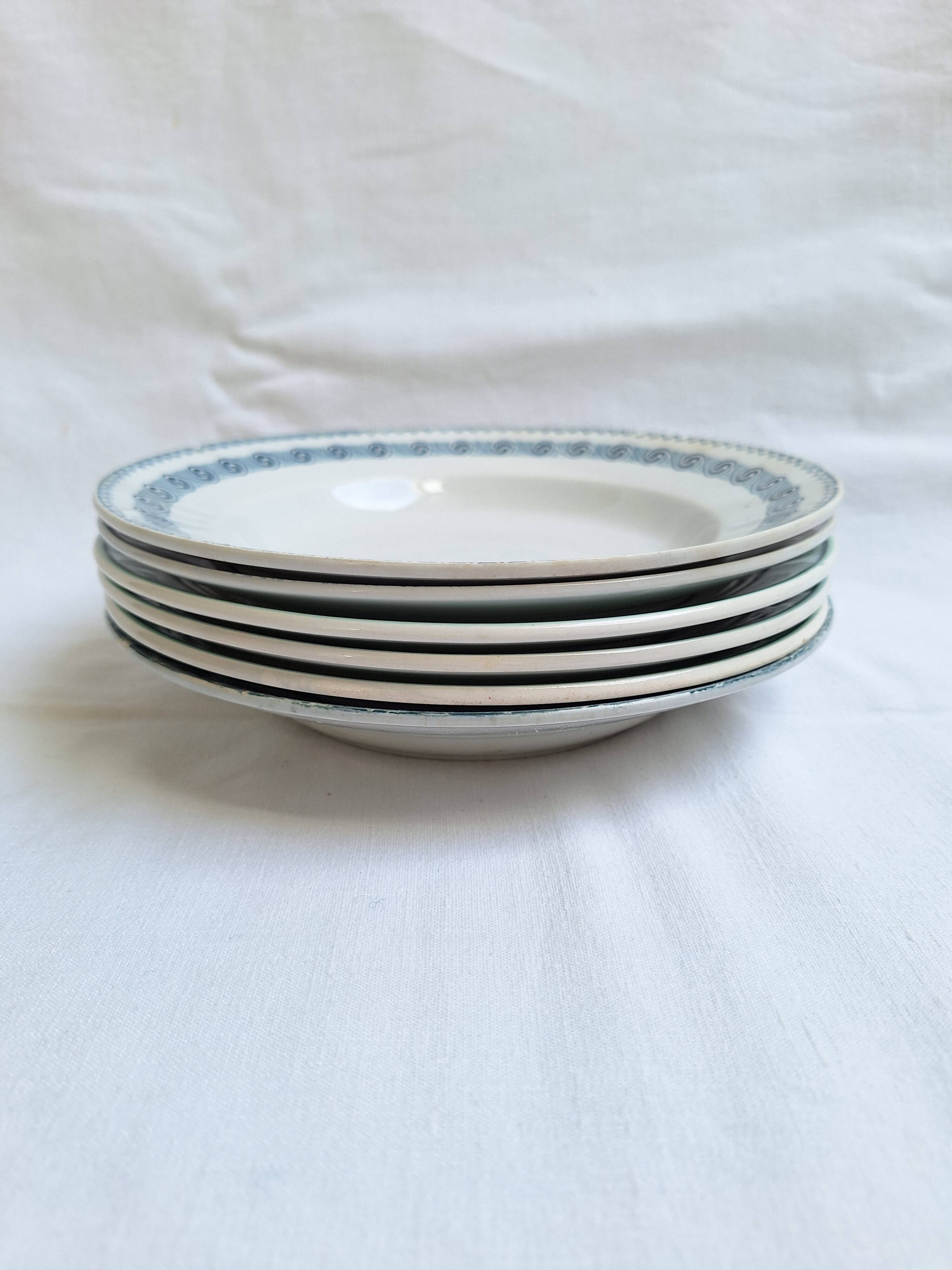 Assiettes creuses vertes St Amand, Céranord