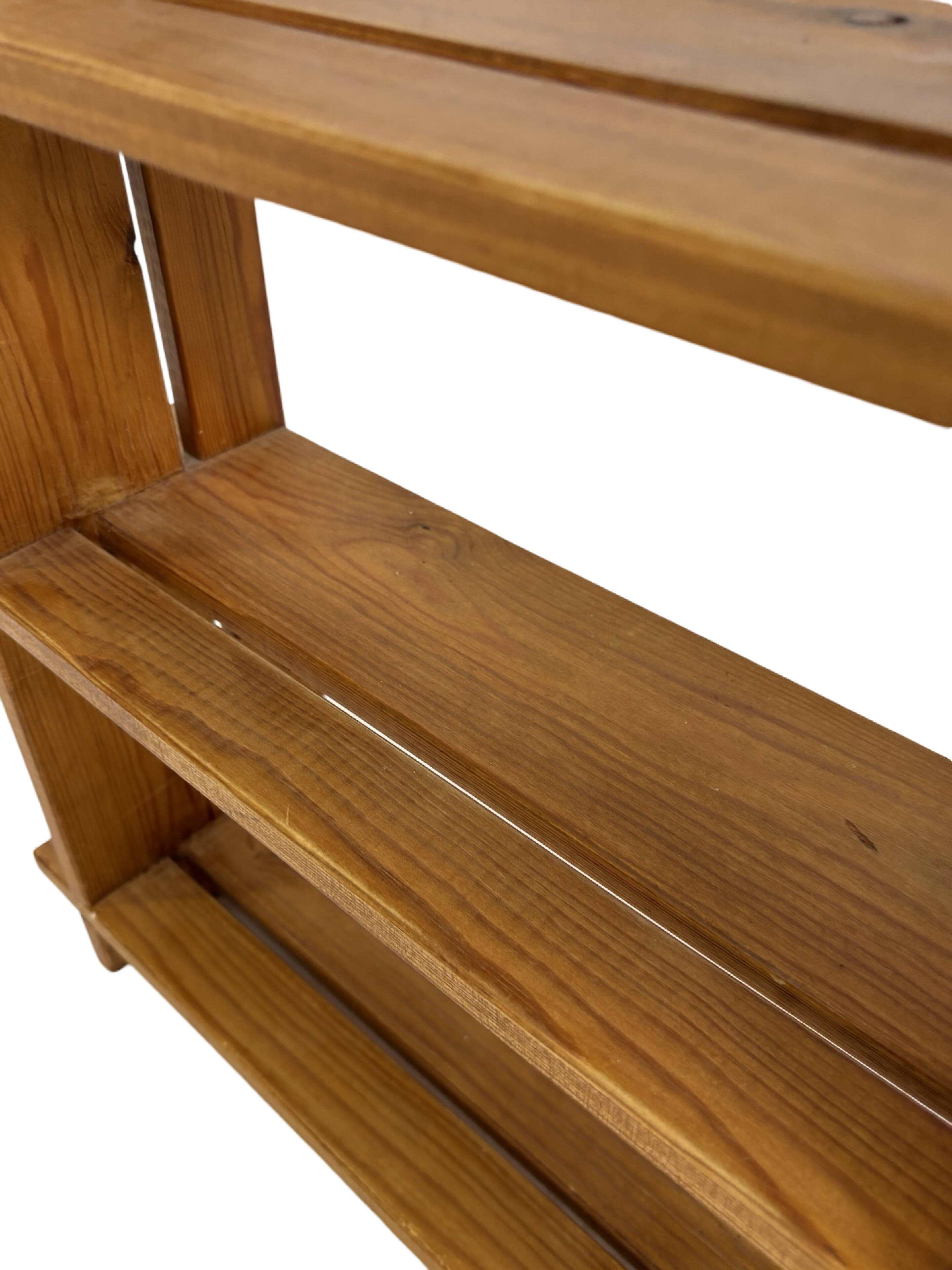 Vintage Wall shelf rack Pine wood 70s design