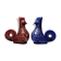 Pair of ceramic glazed candlesticks in the shape of roosters, signed A.G Roger, year 1948.