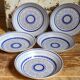Five vintage MBFA PORNIC ceramic soup plates Daphné service