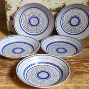 Cinq assiettes creuses céramiques M.B.F.A  PORNIC vintages service Daphné
