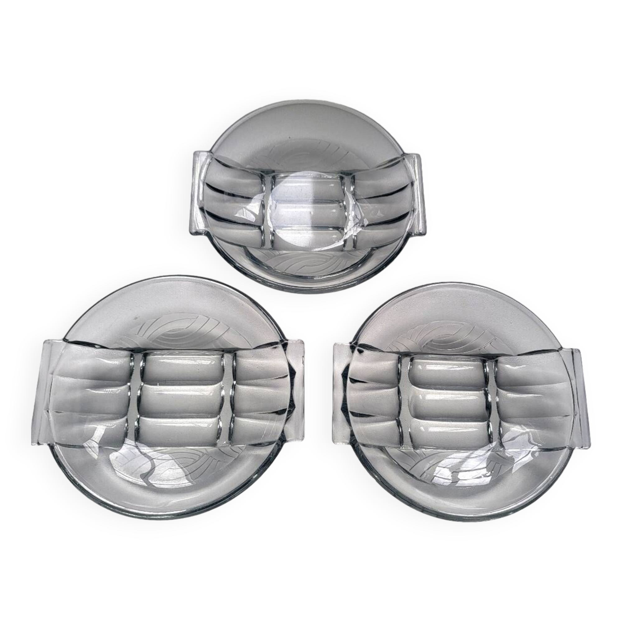 3 Art Deco glass bowls