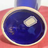 Art-deco vase in midnight blue and gold