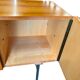 Vintage wooden storage cabinet with chrome legs