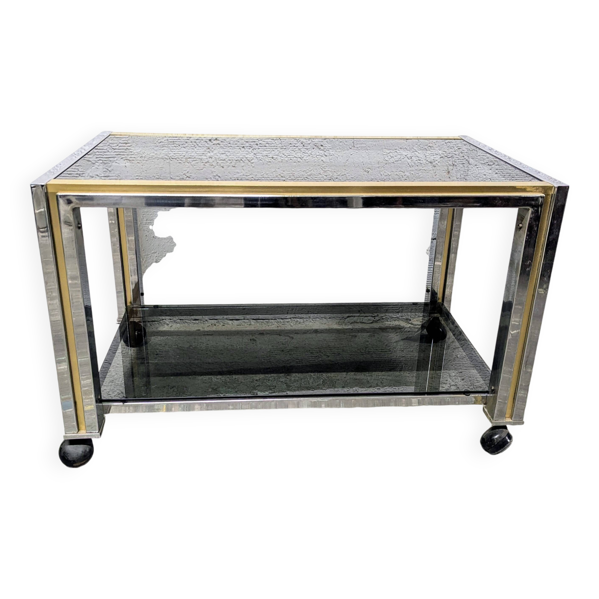 Vintage coffee table on wheels