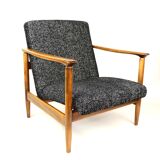 Fauteuil noir par Edmund Homa, années 1970