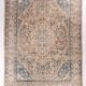 Tapis Persan Ancien Grand Format – Laine Nouée Main, Tons Beige & Bleu