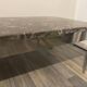 Table basse vintage roche bobois marbre pieds chromé circa 1970s