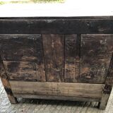 Buffet Louis XV ancien en chêne massif à 2 tiroirs et 2 portes