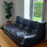 Togo 3-seater - Sofa - 3-seater bench seat in dark plum-colored full-grain leather by Ligne Roset - Very good condition