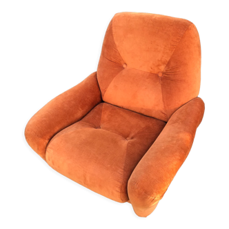 Fauteuil velours orange