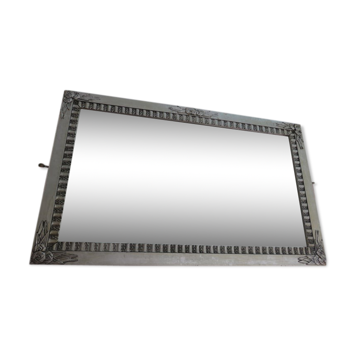 Art Deco mirror in silver wood 30/40 years