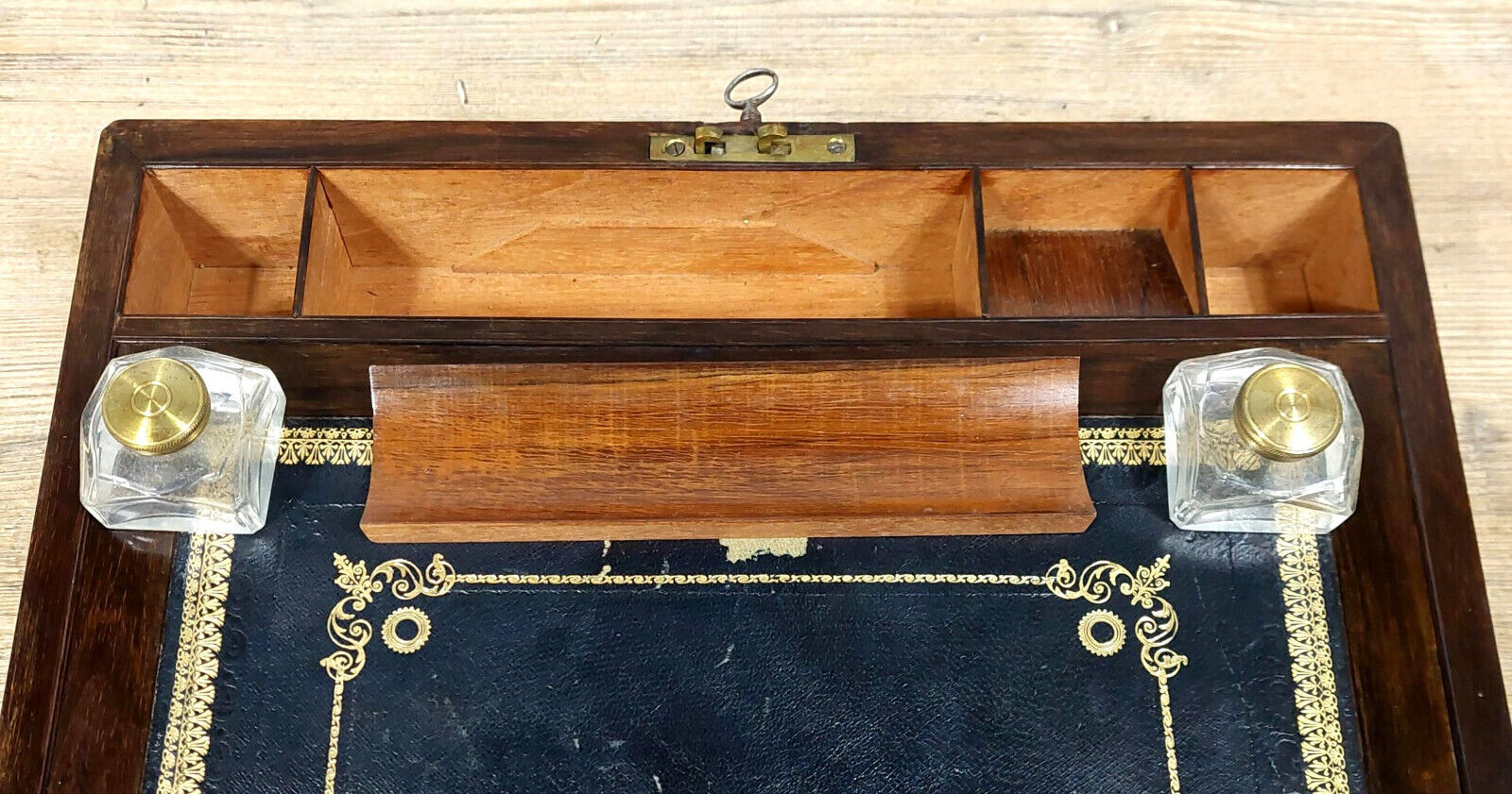 Marine writing box with secrets in rosewood period nineteenth circa 1850