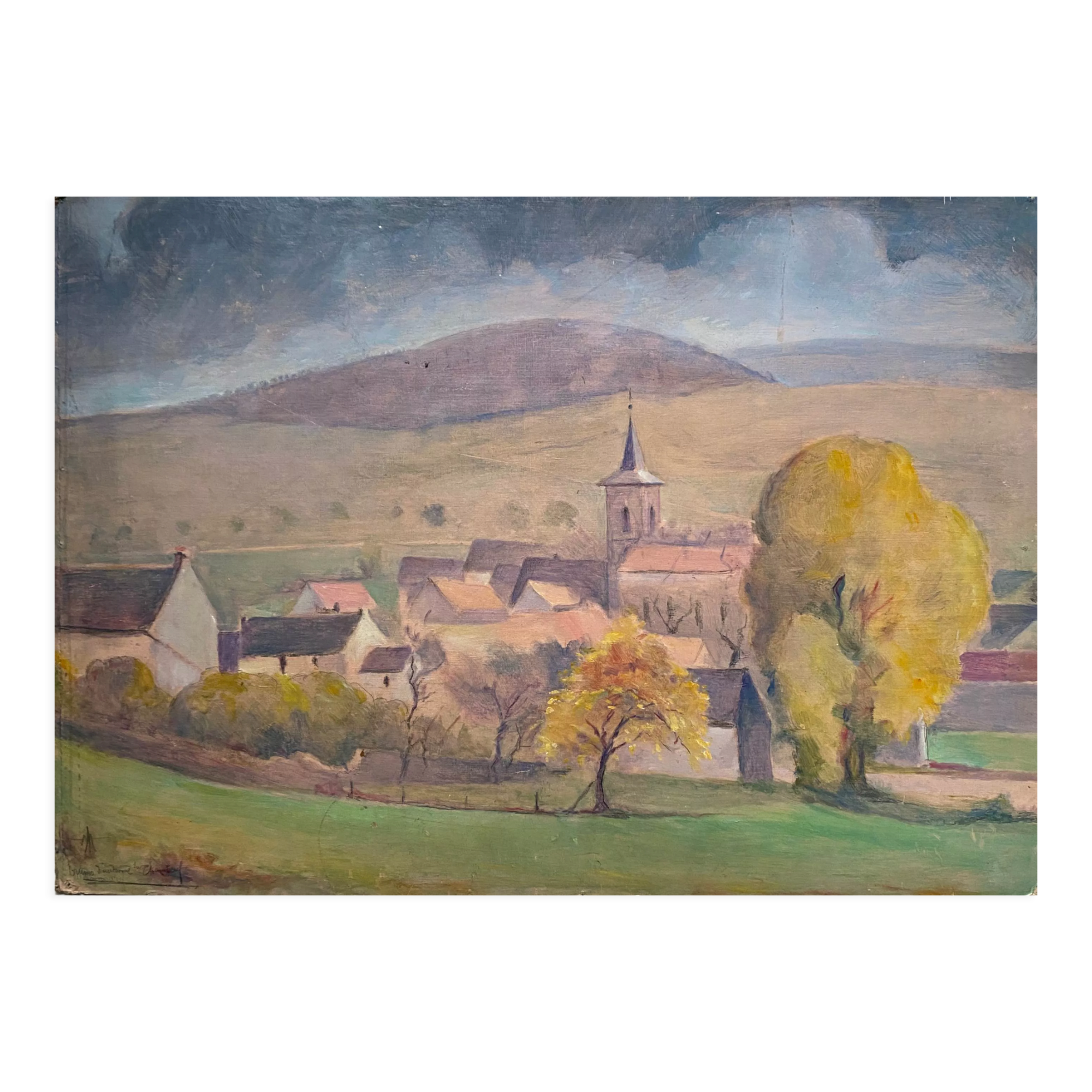 HSP painting "Autumn mist at Chamboeuf" (42) by Auguste Mallard (1895-1965)