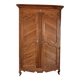 Antique 2-door wardrobe made of solid wood with shelves and drawers.
